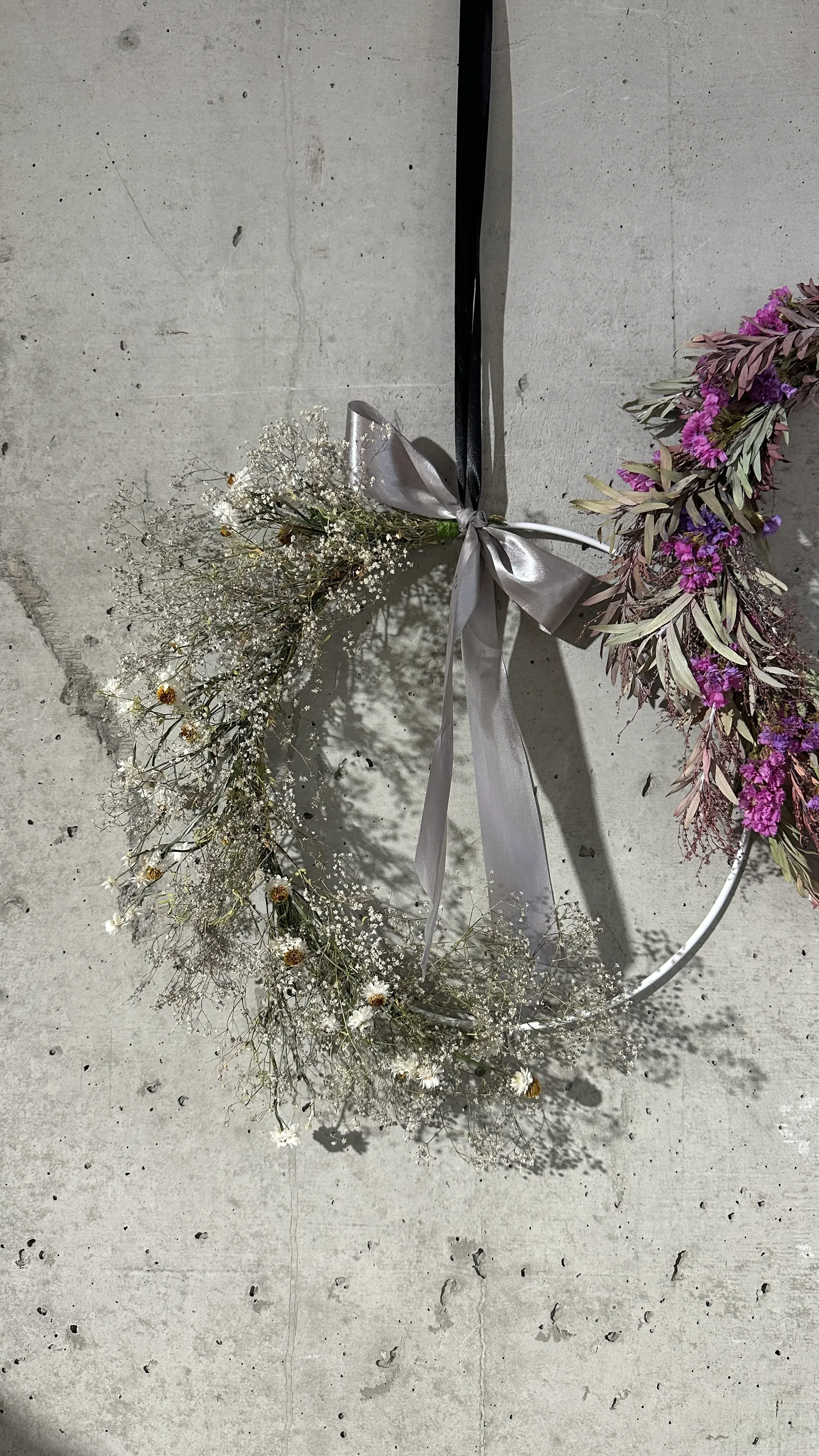 Couronne de fleurs séchées