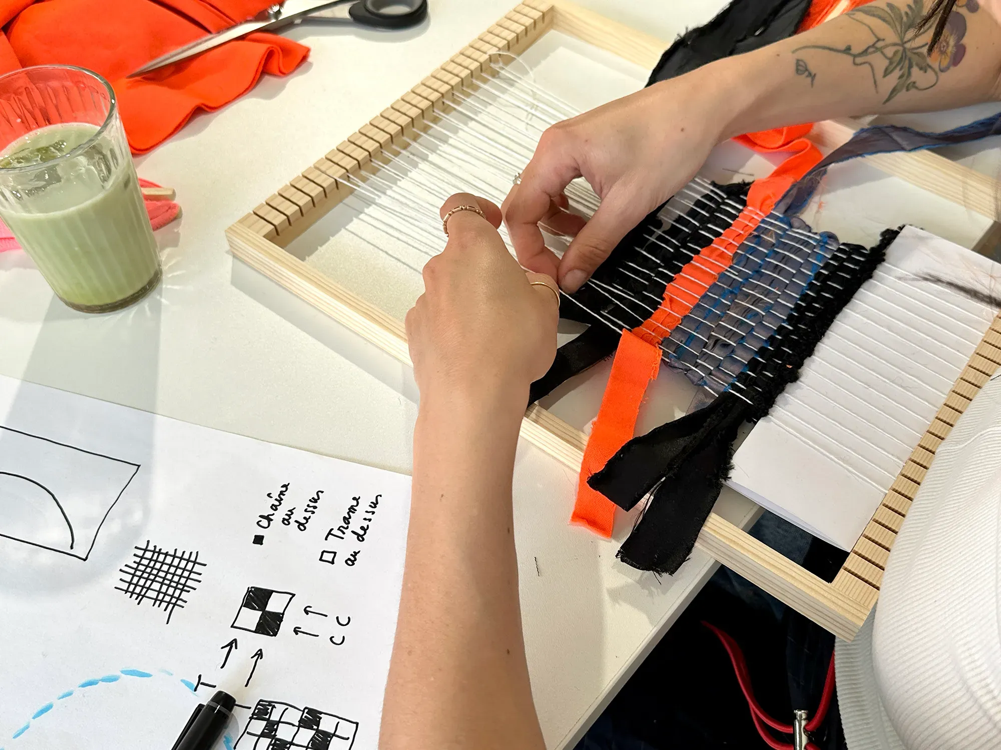 Tissage & Upcycling : technique du tissage de lirettes sur cadre